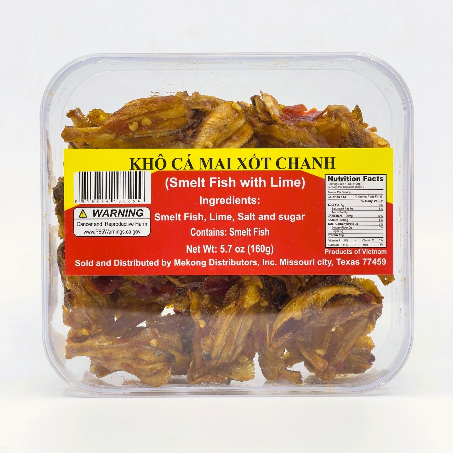 Smelt Fish (Khô Cá Mai Xốt Chanh) - 5.7oz/160g