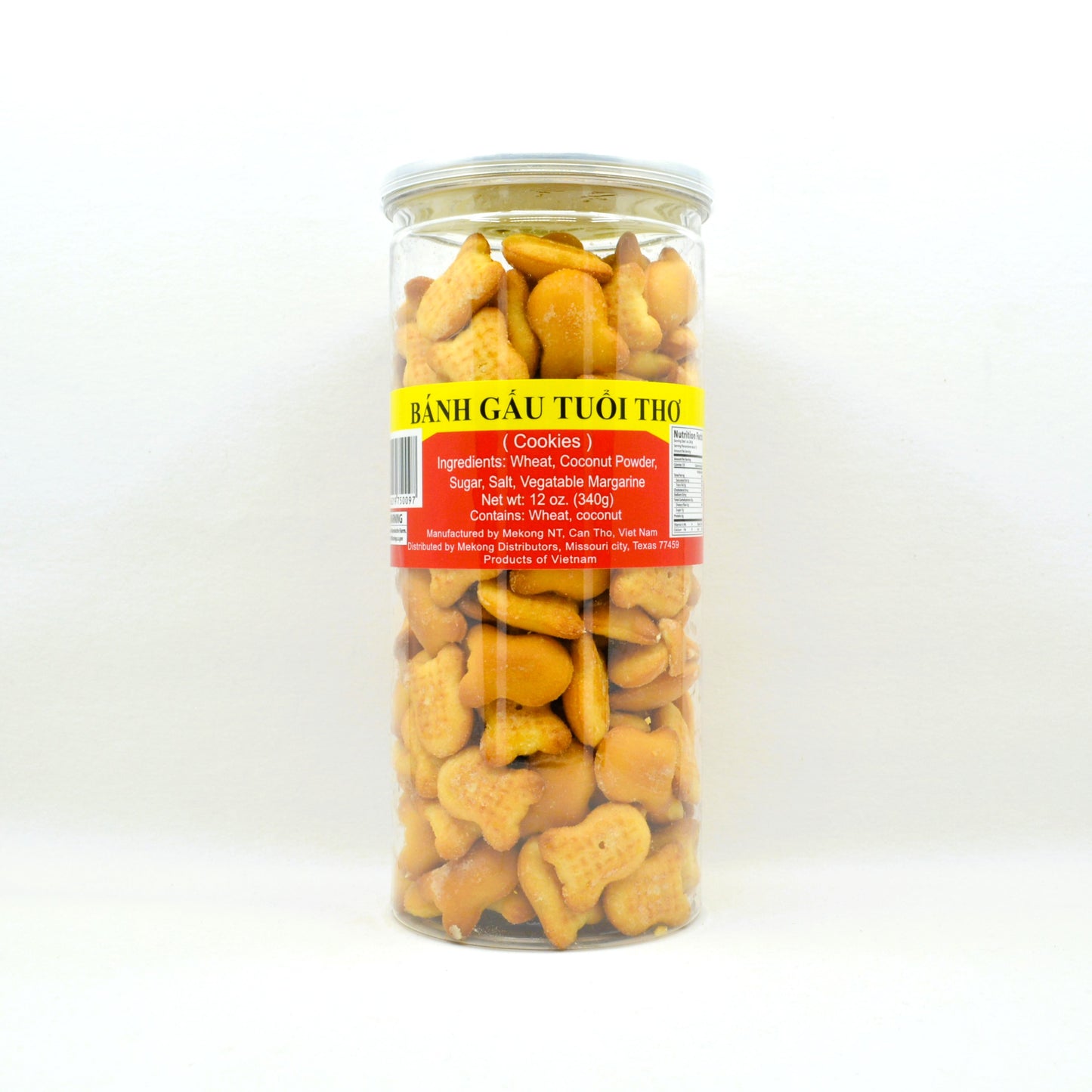 Bear Shaped Coconut Cookies (Banh Gấu Tuổi Thơ) - 12oz/340g