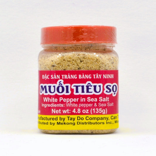 White Pepper in Sea Salt (Muối Tiêu Sọ) - 4.8oz/135g