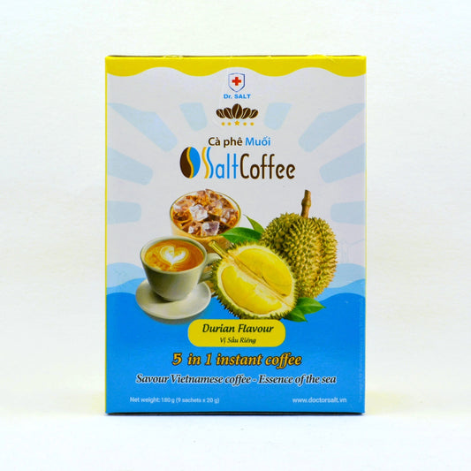 Instant Salt Coffee Durian Flavor (Cà Phê Muối Vị Sầu Riêng) - 0.7oz/20g x 9 Packs